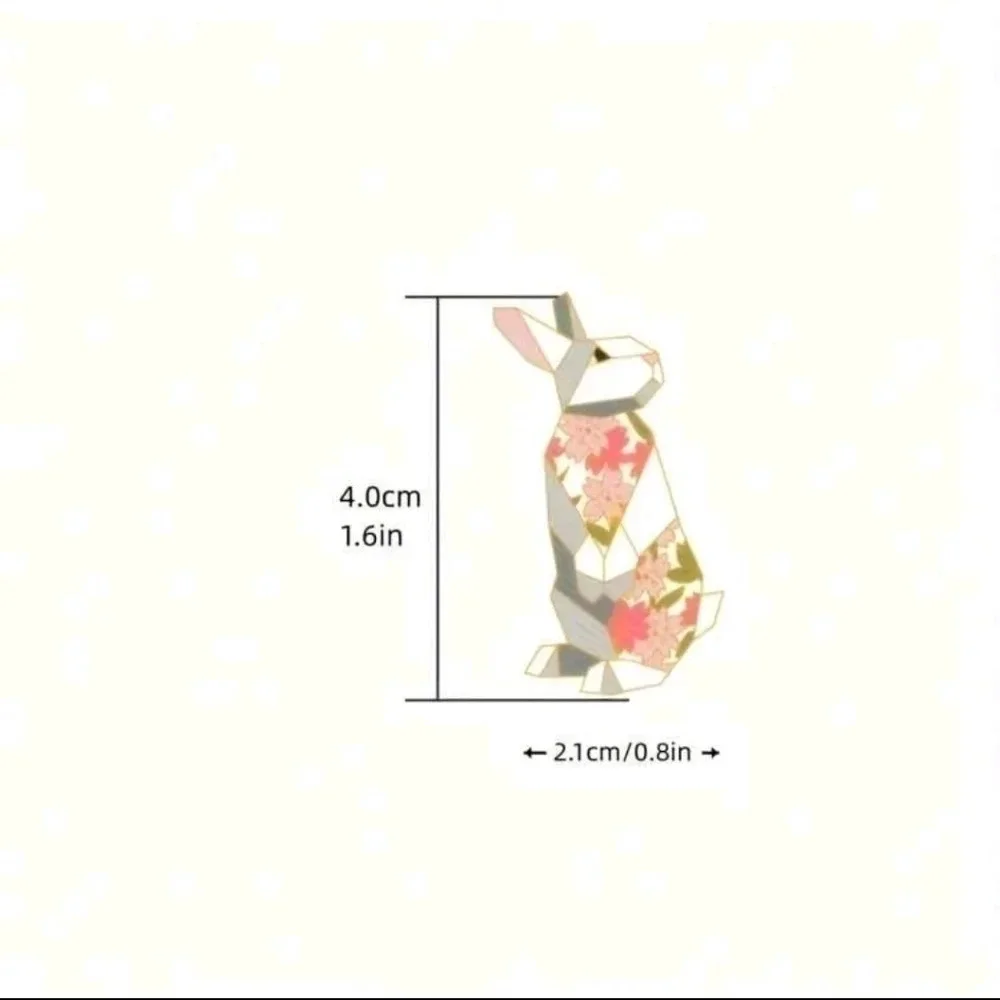 Beautiful pin floral bunny rabbit enamel pin brooch charm purse bag decor satche